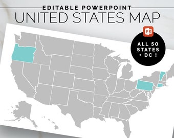 United States Editable Map Powerpoint - Il 340x270.5881490253 Tkij 