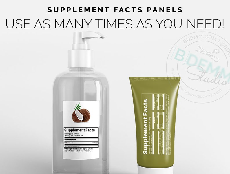 Supplement Facts Panel Template Bundle Editable Label Designs for Supplement Facts Panel Template Bundle Editable Label Designs for