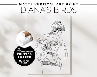 Princess Diana Birds Jacket Poster | Philadelphia Football Poster | Varsity Jacket | Princess Diana Poster | Philly Football Wall Art