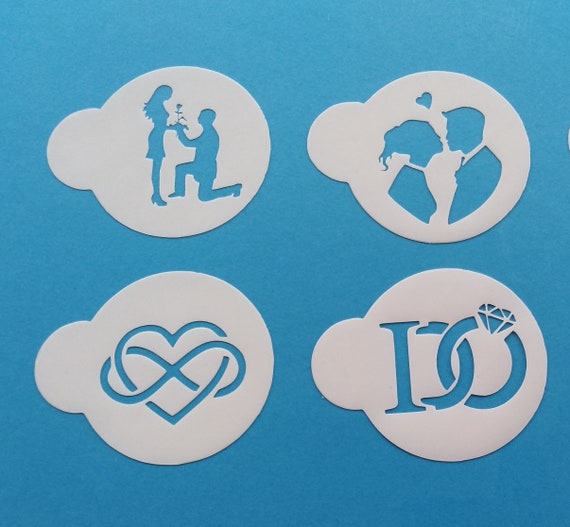 Wedding Love Stencils 4 Pcs Cookie Stencil Cake Stencil Etsy