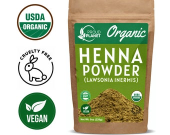 Organic Henna Powder For Hair | Lawsonia Inermis | Mehndi Powder | Natural & Raw | USDA Certified by Proud Planet