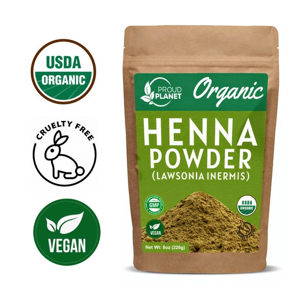 Organic Henna Powder For Hair | Lawsonia Inermis | Mehndi Powder | Natural & Raw | USDA Certified by Proud Planet