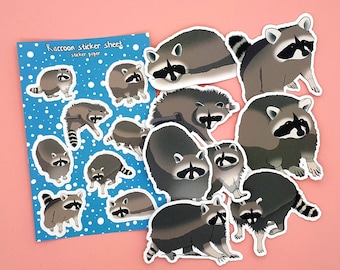 Raccoon Sticker Made of Vinyl in Small and Big Sizes for Your Bullet Journal, Planner, Scrapbook and More!