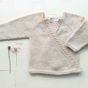 Detailed PDF knitting pattern “Leni” wrap jacket sizes 56-122