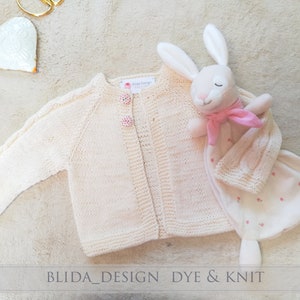 Detailed knitting instructions summer cardigan size. 62/68