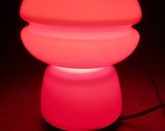 Murano mushroom lamp abat jour mushroom lamp swirled lamp Red Nason '70s