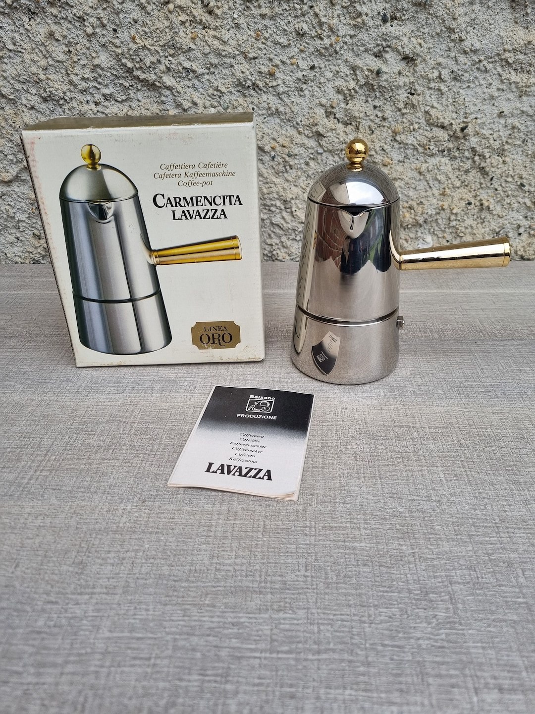Moka Carmencita Lavazza Stovetop Coffee Maker 3 Tazze 3 Cups Acciaio ...