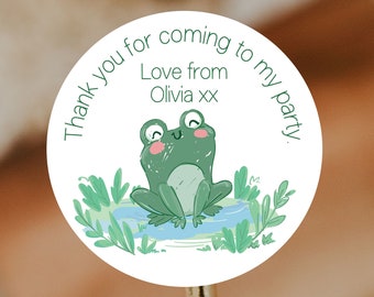 Frog In Pond Personalised Stickers