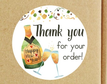 Thank You For Your Order - Happy New Year Stickers