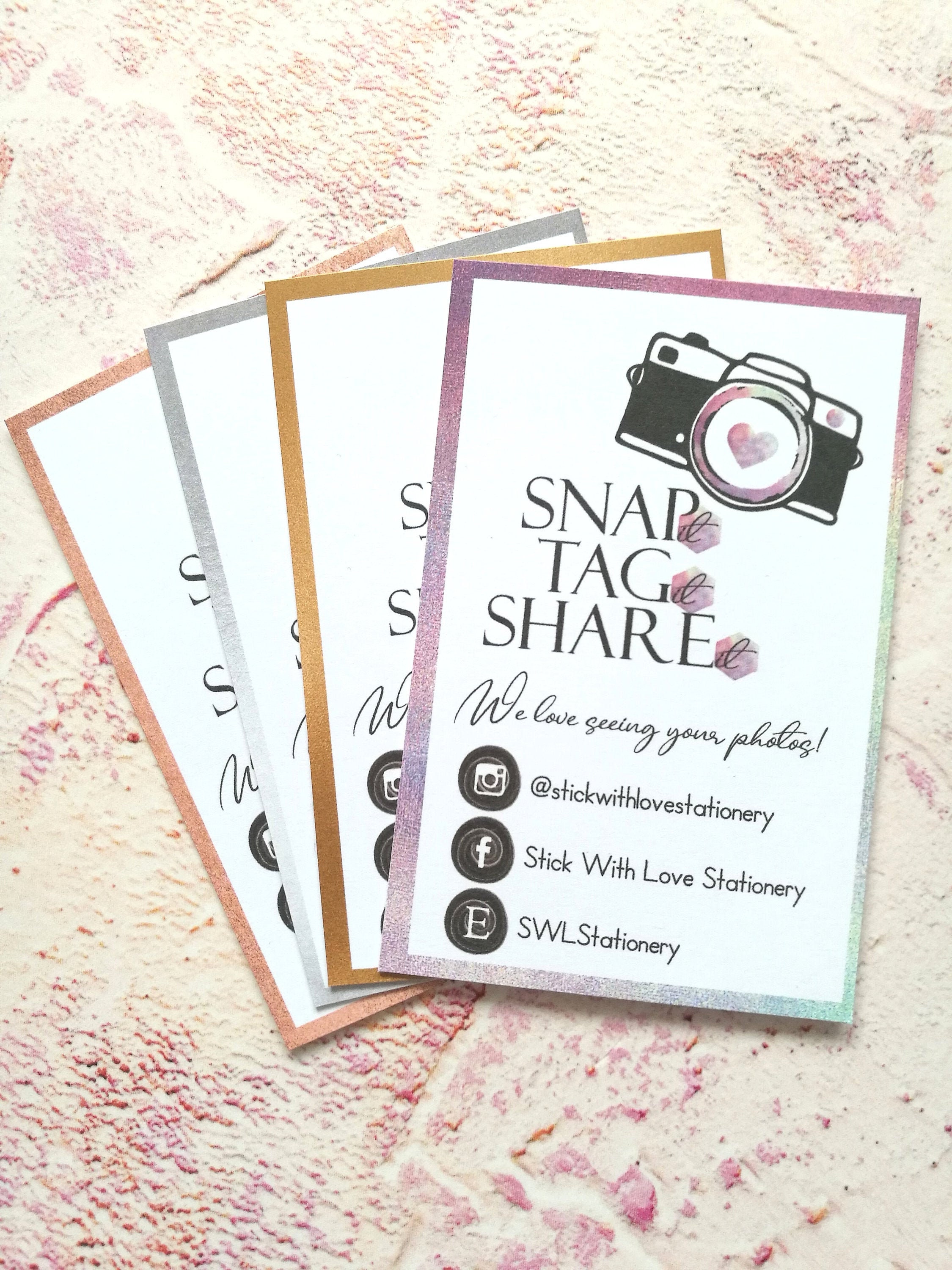 Snap Tag Share Cards Etsy UK