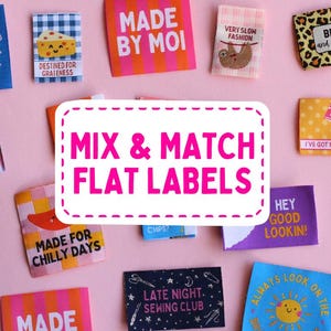 Mix and Match Woven Sewing Labels - Pack of 5 Flat Fabric Labels