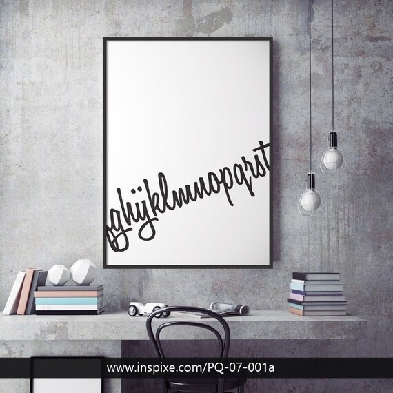 Stylish A Z Typo White Background White Font Etsy