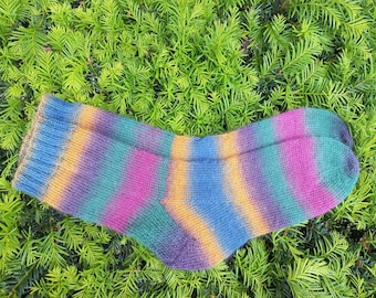 Handmade Knitted Socks. Hand knitted socks. Women's wool sock. Knitted striped socks. Man socks. Made Ukraine