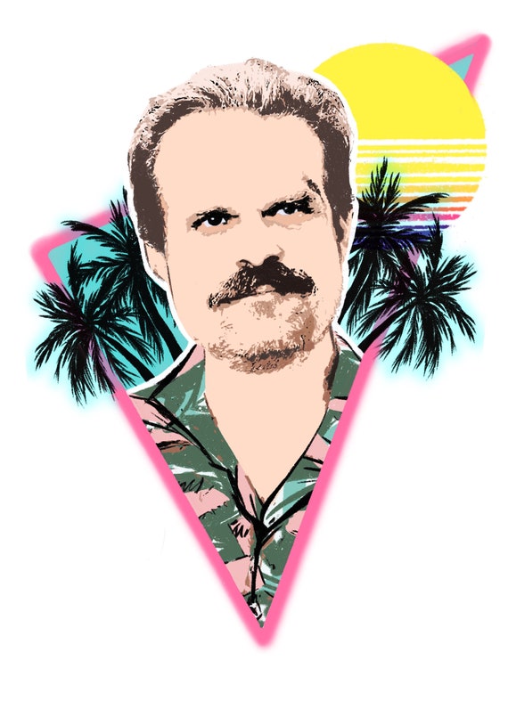 vinyl sticker print stranger things chief hopper etsy
