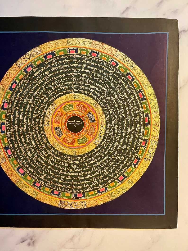 Script Mandala Large Mandala Art Work, Hand Painted - Etsy