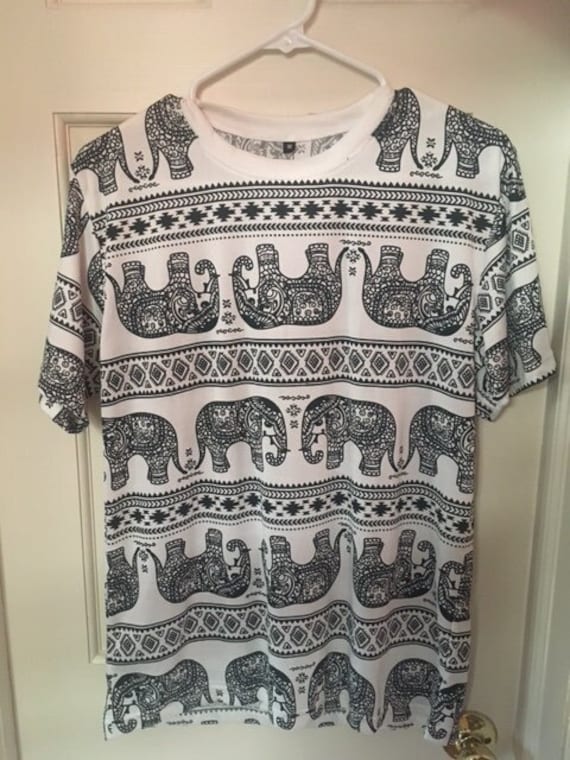 Elephant Printed T Shirt - Etsy