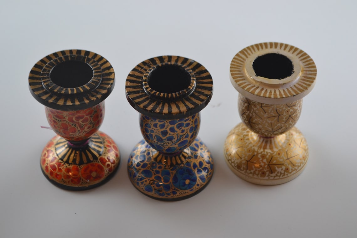 Paper Mâché Candle Holders Handmade Etsy