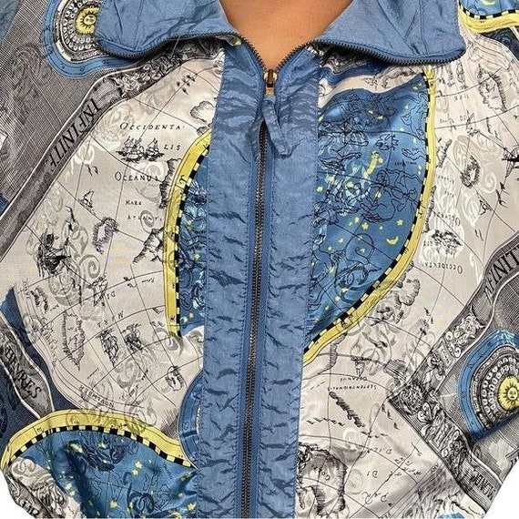 Retro Vintage 1990s Map Windbreaker Jacket by Riv… - image 9