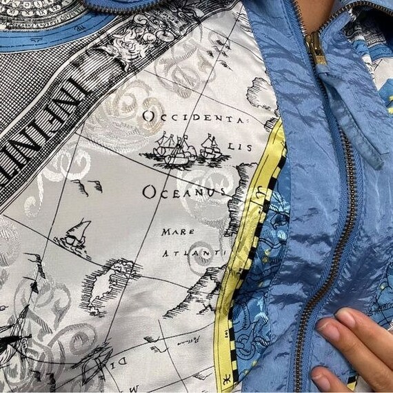 Retro Vintage 1990s Map Windbreaker Jacket by Riv… - image 7