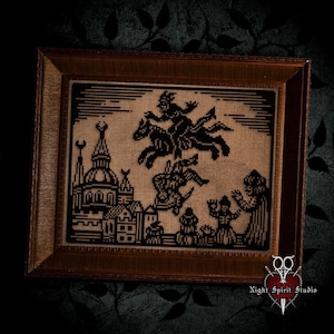 Gothic Witchcraft Cross Stitch Pattern: Farmer&#39;s Freefall (Digital PDF)