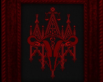 Self Worship - Gothic Uterus Pattern - Gothic Cross Stitch Pattern - Feminist Cross Stitch - Pro-Choice Cross Stitch Pattern - Digital PDF