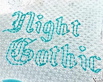 Night Gothic Cross Stitch Font | Backstitch Pattern (PDF)