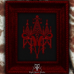 Self Worship - Gothic Uterus Pattern - Gothic Cross Stitch Pattern - Feminist Cross Stitch - Pro-Choice Cross Stitch Pattern - Digital PDF