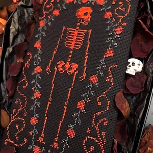 Vampire Skeleton Cross Stitch Pattern | Gothic Dracula (PDF)