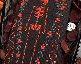 Vampire Skeleton Cross Stitch Pattern | Gothic Dracula (PDF)