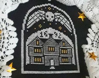 Salem Witch House Cross Stitch Pattern | Gothic Home Decor (PDF)