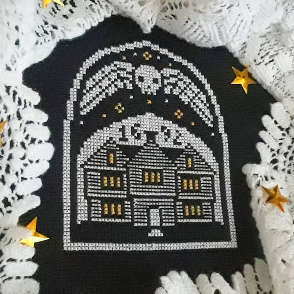 Salem Witch Trials 1692 - The Witch House - Historical Gothic Cross Stitch Pattern - Goth Cross Stitch - Salem, Massachusetts - Digital PDF