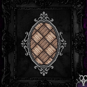 Victorian Mourning Brooch Cross Stitch Pattern — Gothic Memento Mori (PDF)