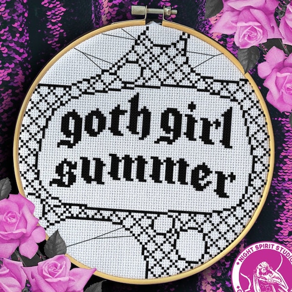 Schema per punto croce "Ragazza Gotica Estiva" / Motivo a rete gotica (PDF)