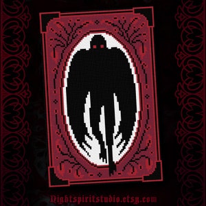 Ornate Mothman - Ornate Cryptid Series - Gothic Cross Stitch Pattern  - Digital PDF