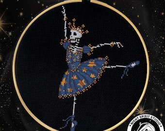 Gothic Skelett Ballerina Kreuzstichmuster - Himmlisches Kostüm (PDF)