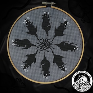 Behold the Rat King -  Black Plague Cross Stitch - Gothic Cross Stitch Pattern - Halloween Cross Stitch - Victorian Mourning -  Digital PDF