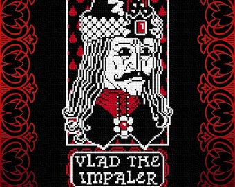 Vlad the Impaler Dracula Gothic Cross Stitch Pattern PDF