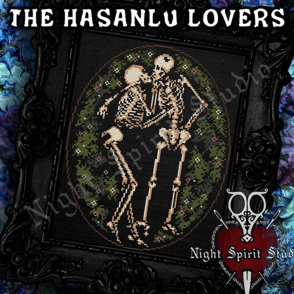ハサンル・ラバーズ クロスステッチパターン | ゴシックスケルトンカップル (PDF)