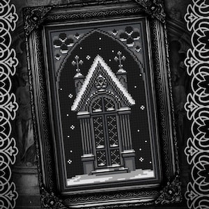 Winter Mausoleum Part 3 - Gothic Cross Stitch Pattern - Goth Cross Stitch - Graveyard Cross Stitch - Cemetery, Snow, Holiday - Digital PDF