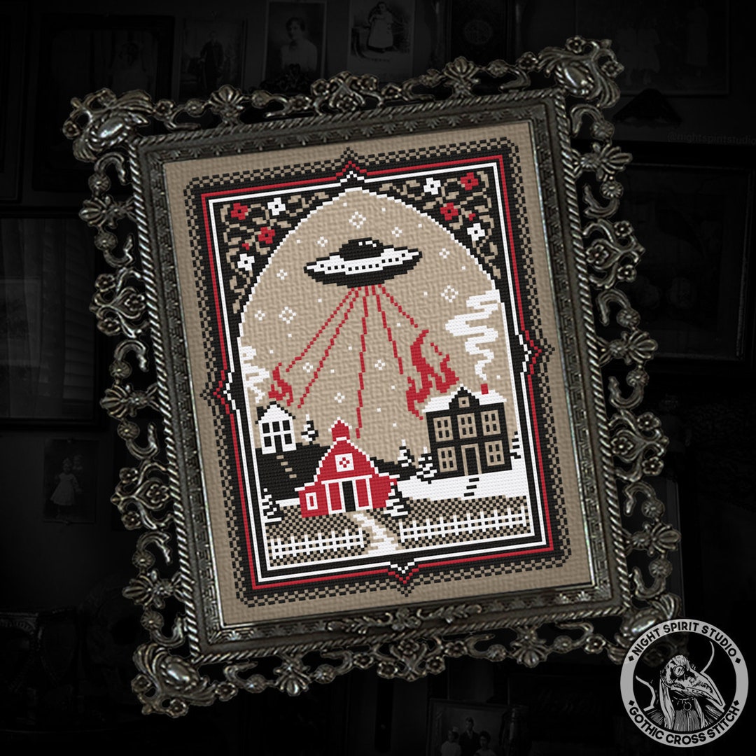 【CPGN STUDIO】25SS★ Roll Call Night Embroidered S/S T Cross Stitch Kit - Jeweled Skeleton King | Night Spirit Studio