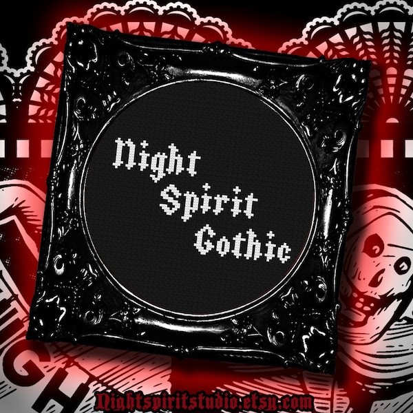 Night Spirit Gothic Cross Stitch Font - Old English Font For Commercial Use - Gothic Font - Gothic Cross Stitch Pattern - Vampire Font - PDF