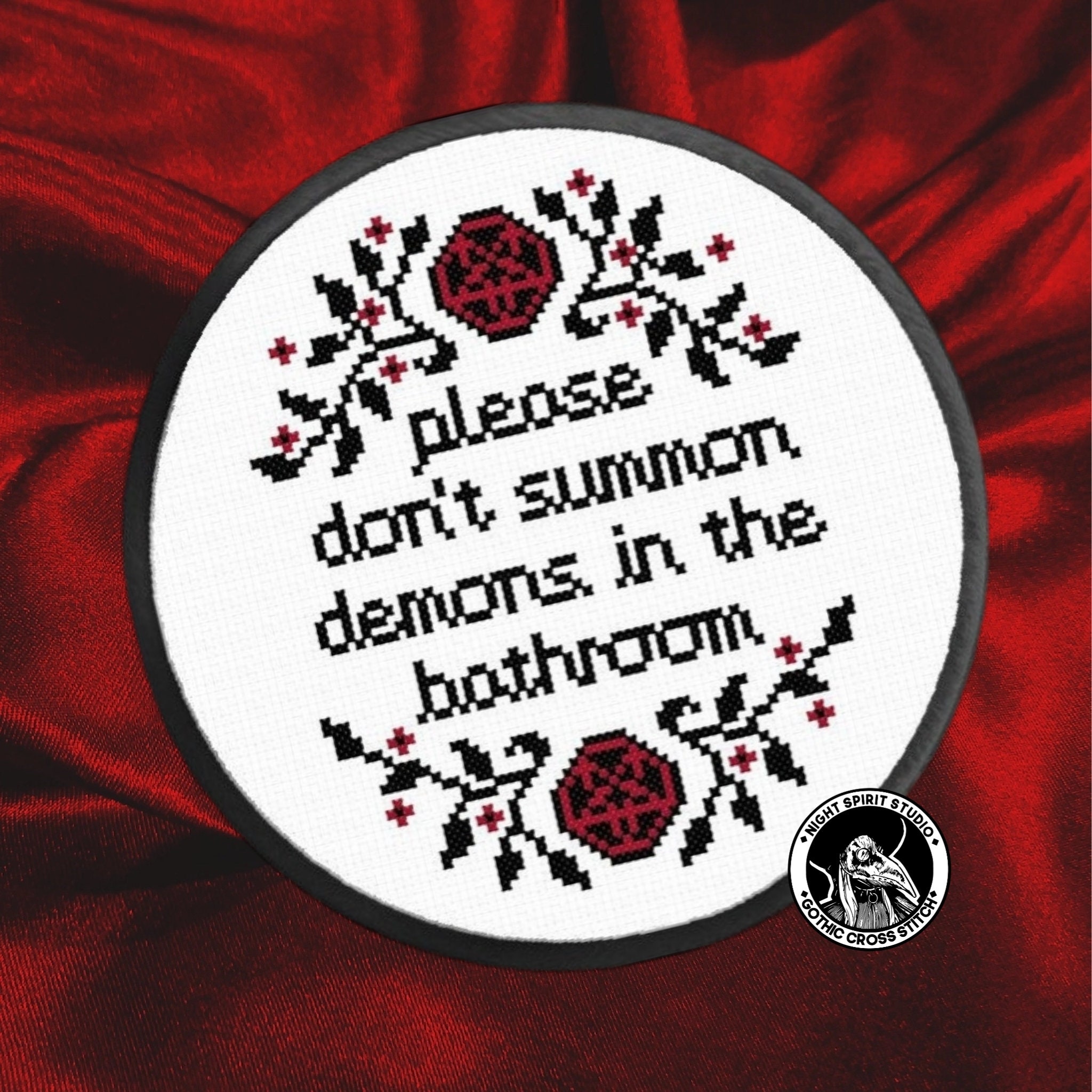 Please Don't Summon Demons in the Bathroom Cross Stitch - Etsy