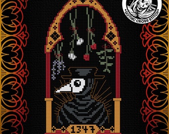 Saintly Plague Doctor Cross Stitch Pattern | Gothic, Victorian, History (PDF)