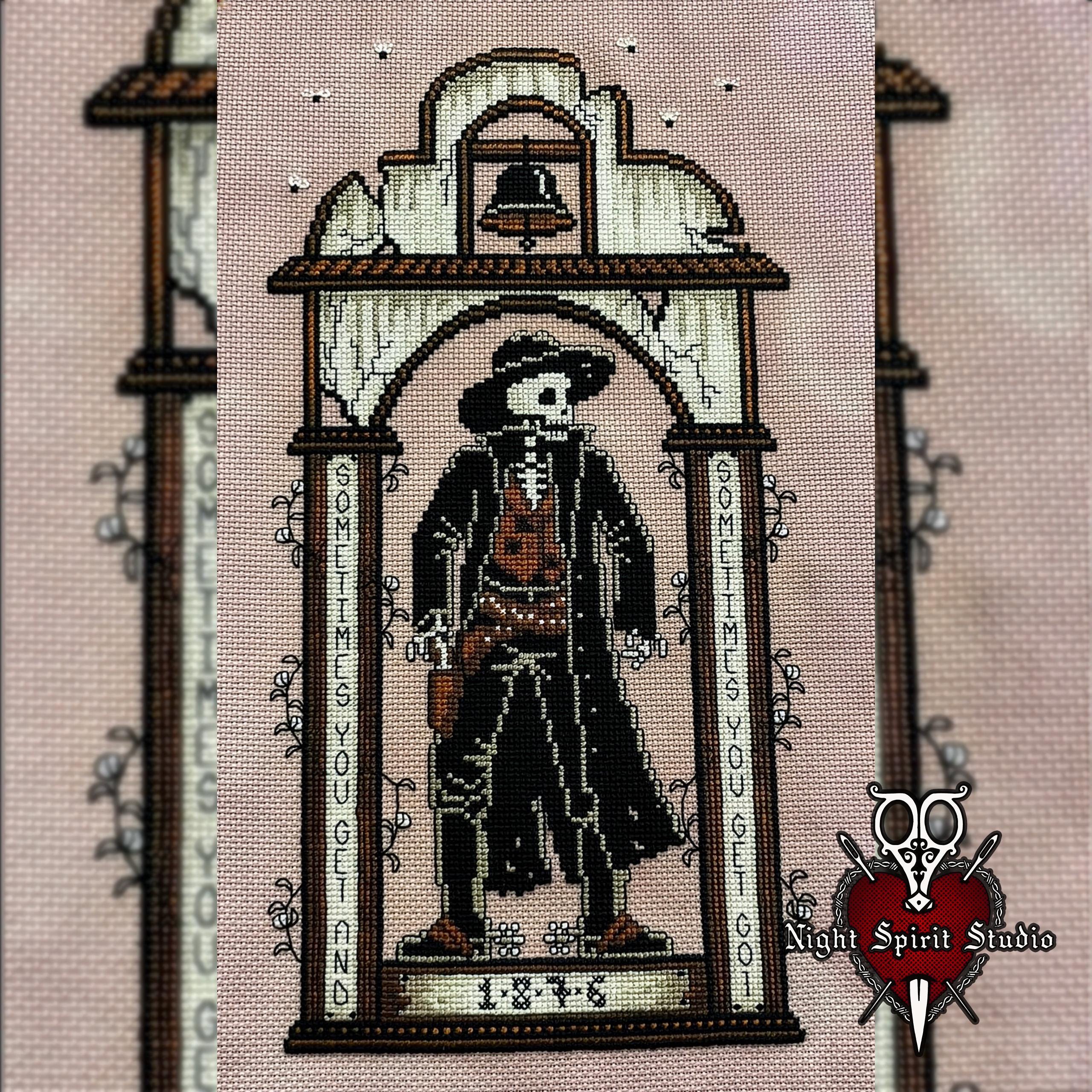 Dead Outlaw Cowboy Cross Stitch Pattern | Gothic Skeleton, Wild