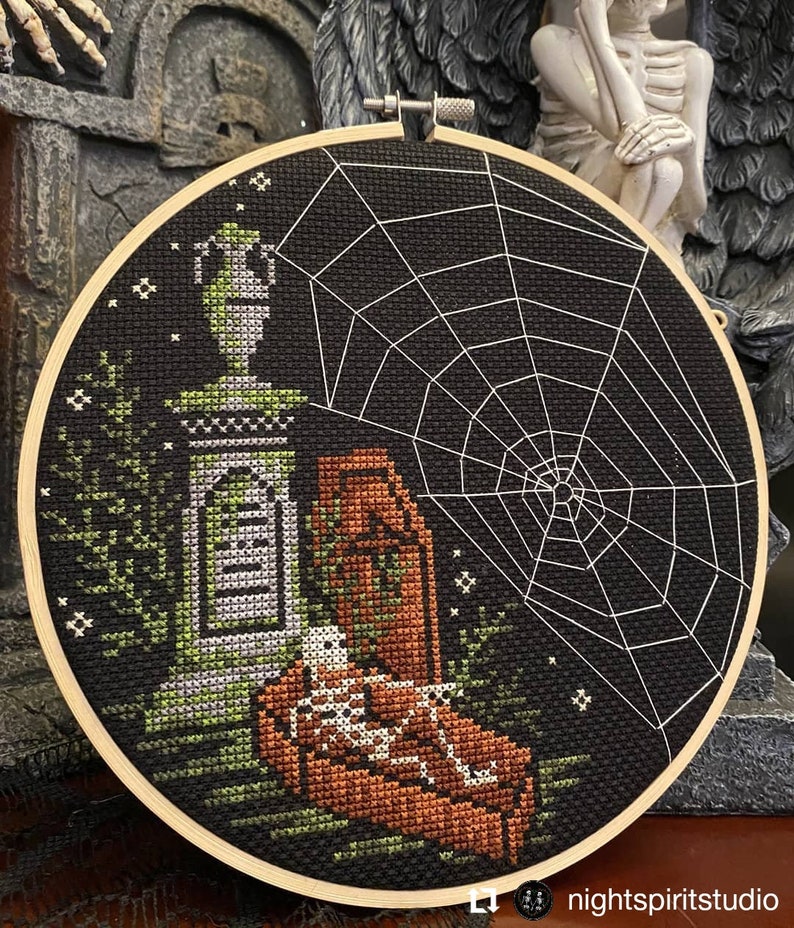 Victorian Mourning Web Gothic Cross Stitch Pattern - Etsy