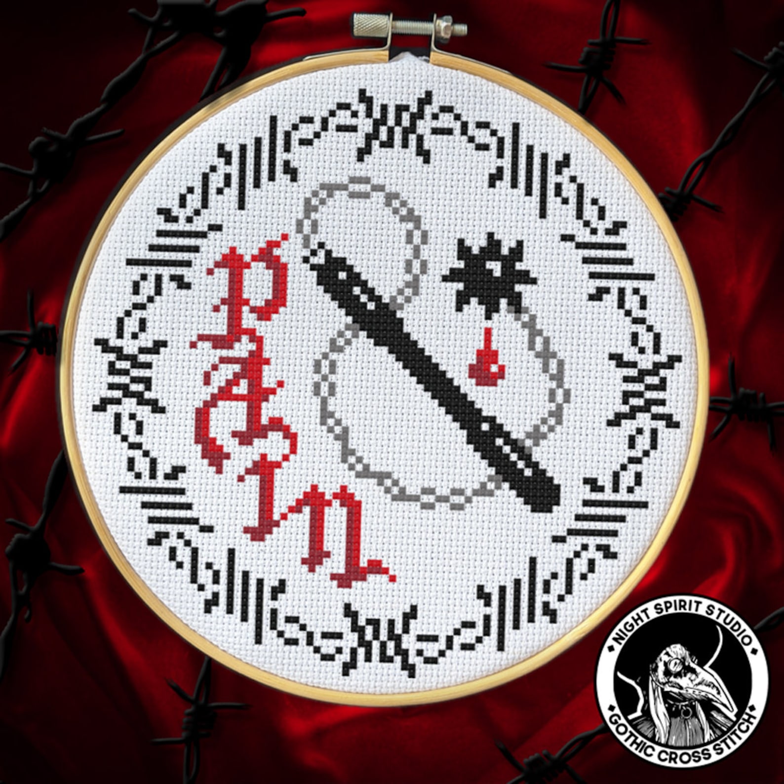 Gothic Flail Gothic Cross Stitch Pattern Goth Cross Stitch - Etsy