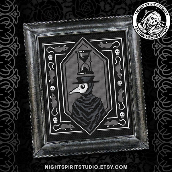 Plague Doctor Cross Stitch Pattern — Gothic, Victorian, History (PDF)