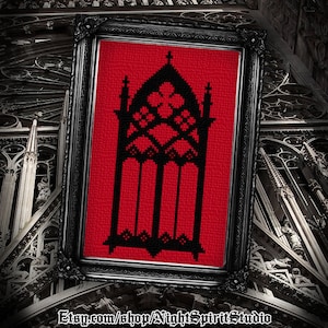 Gothic Cathedral Window - Gothic Cross Stitch Pattern - Gothic Architecture - Goth Arch - Victorian Cross Stitch - Halloween Cross Stitch