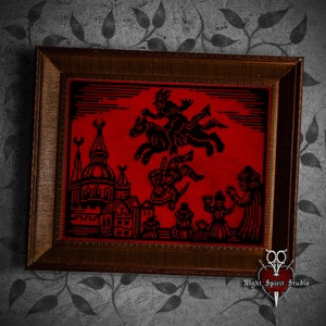 Farmer's Freefall Cross Stitch Pattern | Gothic, Devil, Witchcraft Woodcut (PDF) image 2