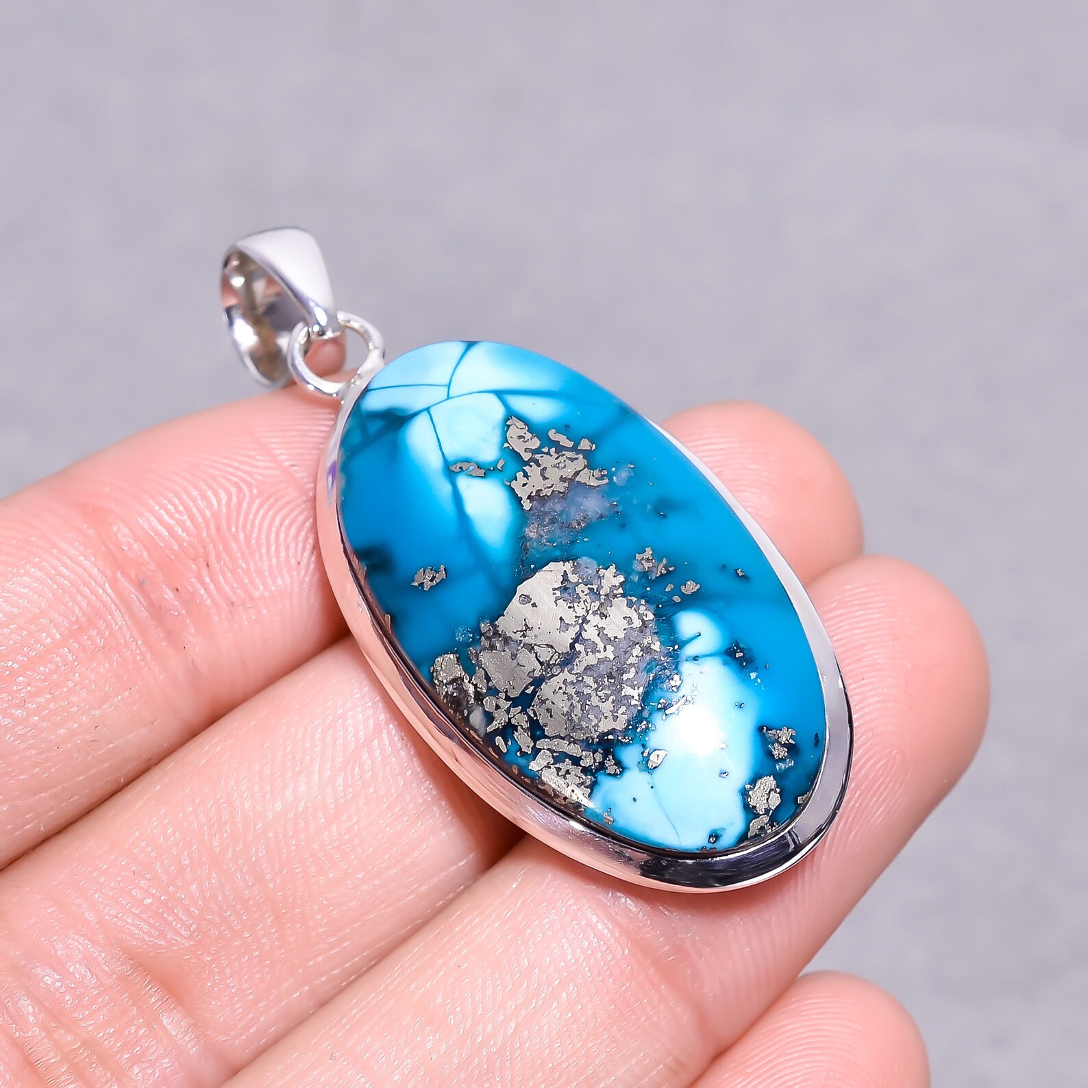 Genuine Turquoise Stone Pendant Protection Amulet Blue - Etsy